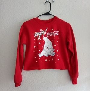 Coca Cola Cropped Winter Sweater